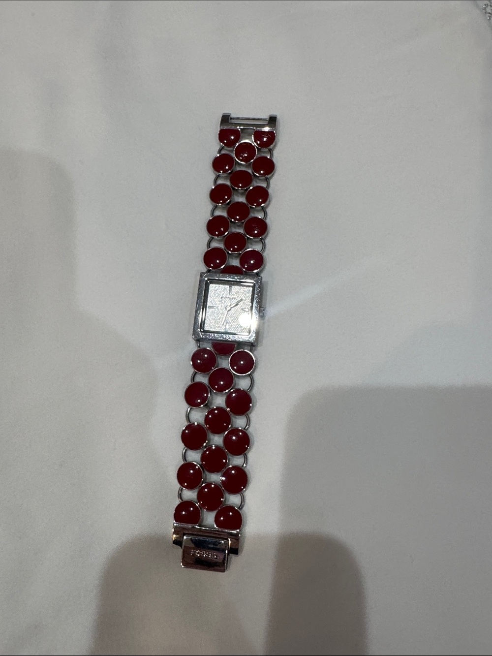 Fossil Silver-Tone Chain Link Bracelet Watch